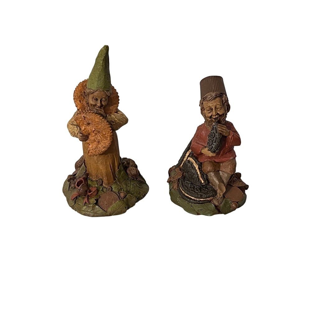 Tom Clark Cairn Studio Gnome Figurines OS Brown Oreo and Nilla Cookie Set